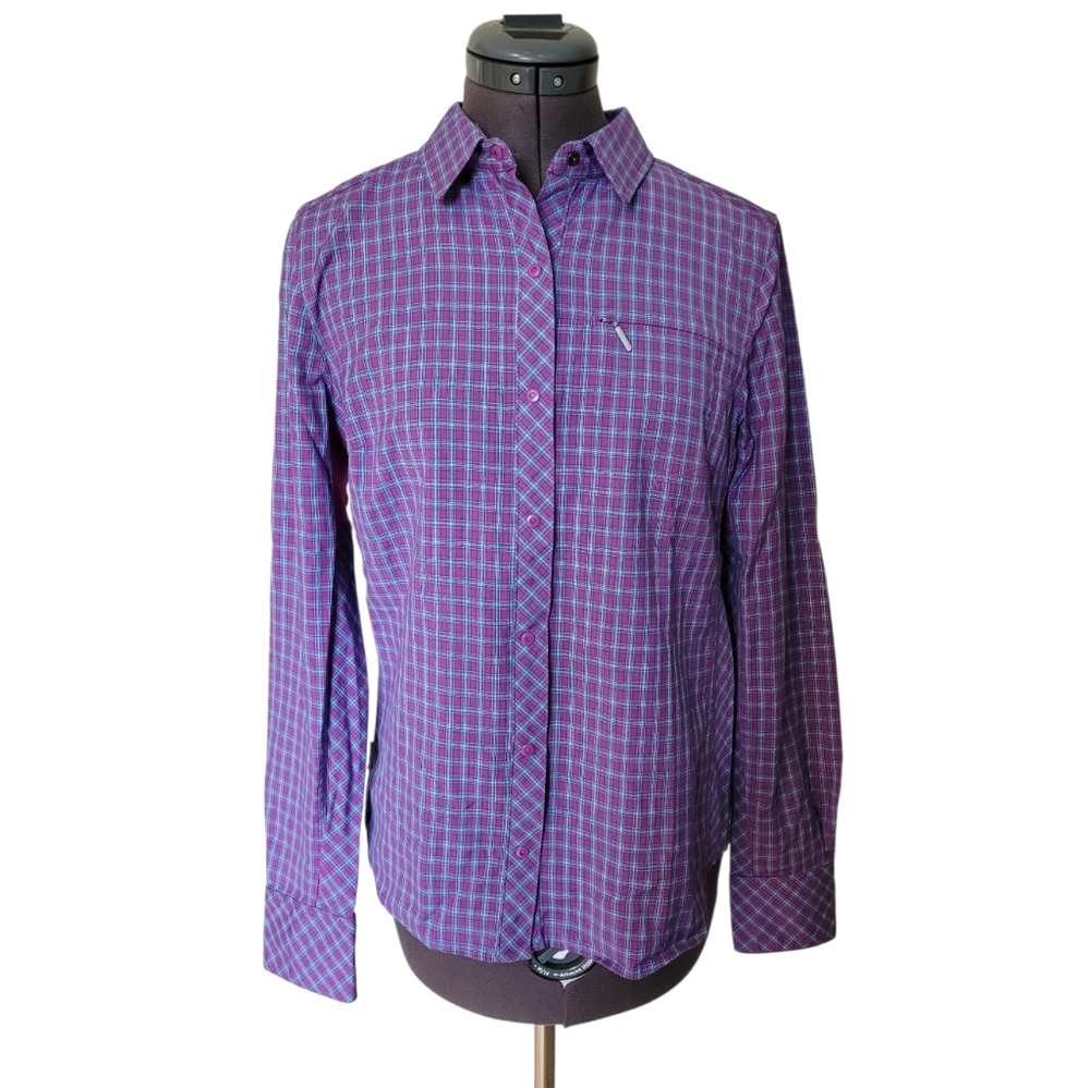 M Icebreaker 100% Merino Wool Plaid Shirt High Performance Vintage